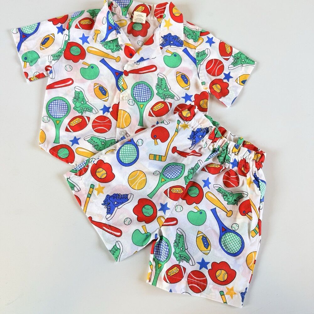 Vintage Cuties by Judy 24M  Sports Outfit Set Shirt Shorts 80s Kids Retro
